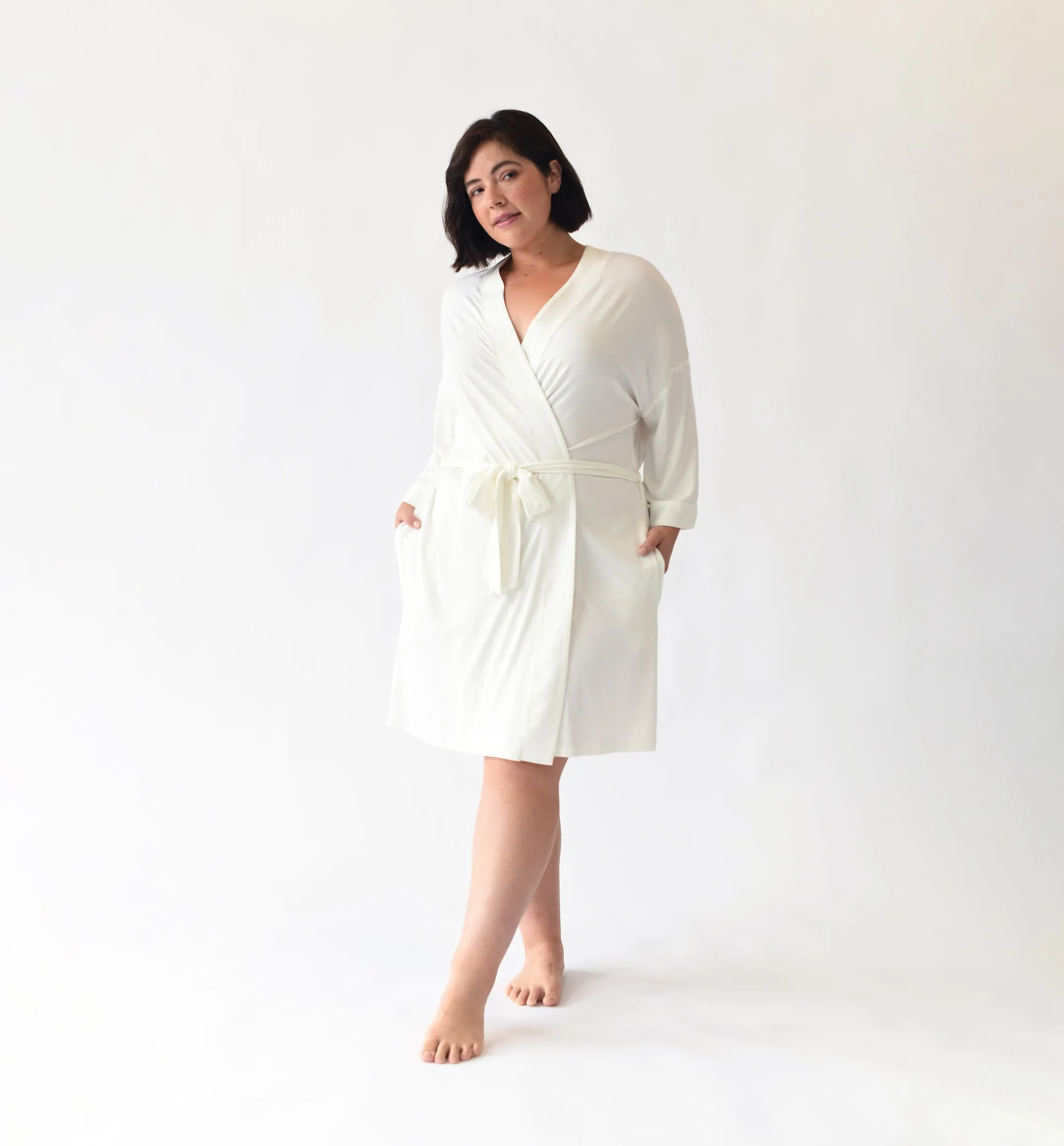 Women's Stretch-Knit Bamboo Kimono Robe