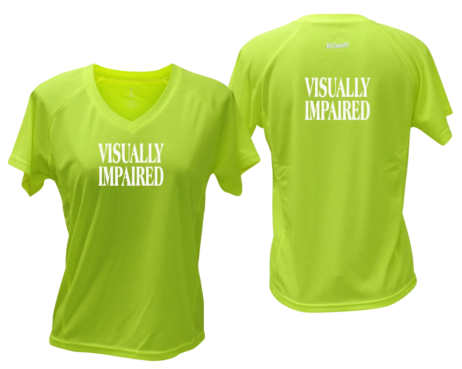 Women's VISUALLY IMPAIRED Short Sleeve Shirt - Reflective or Black Text