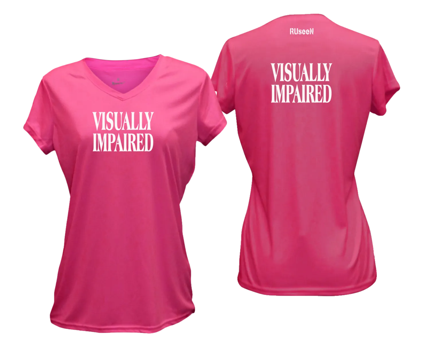 Women's VISUALLY IMPAIRED Short Sleeve Shirt - Reflective or Black Text