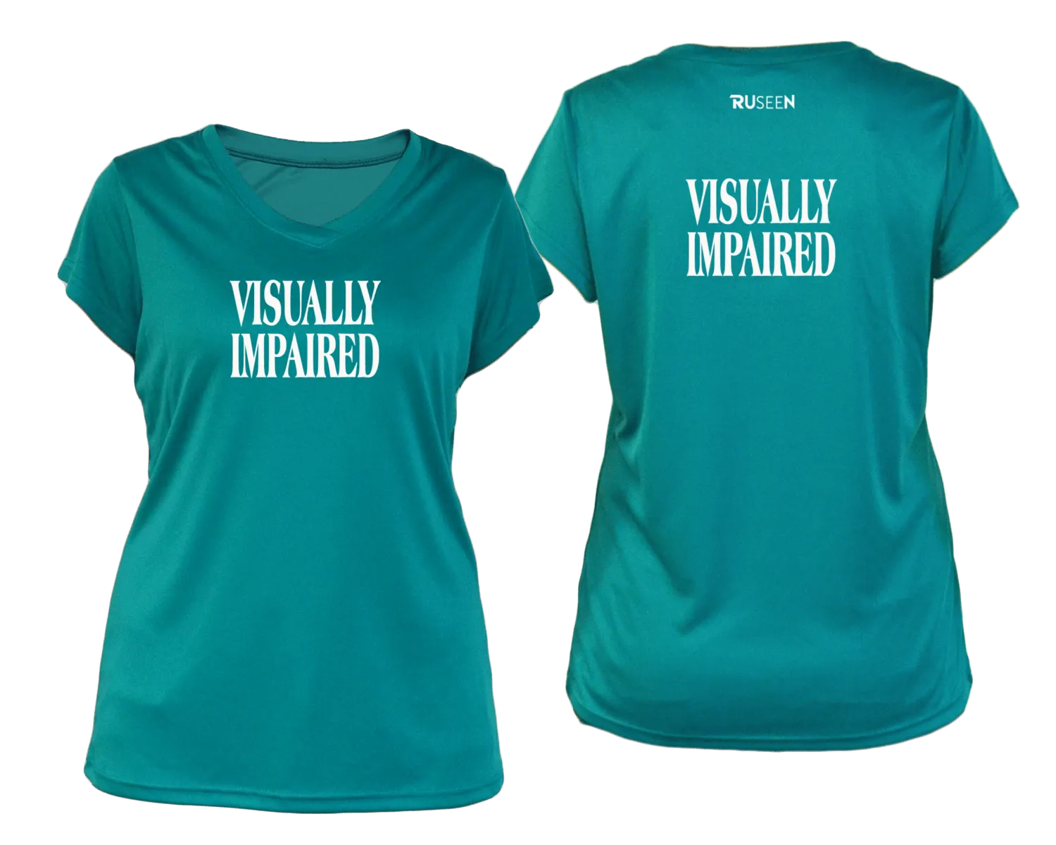 Women's VISUALLY IMPAIRED Short Sleeve Shirt - Reflective or Black Text