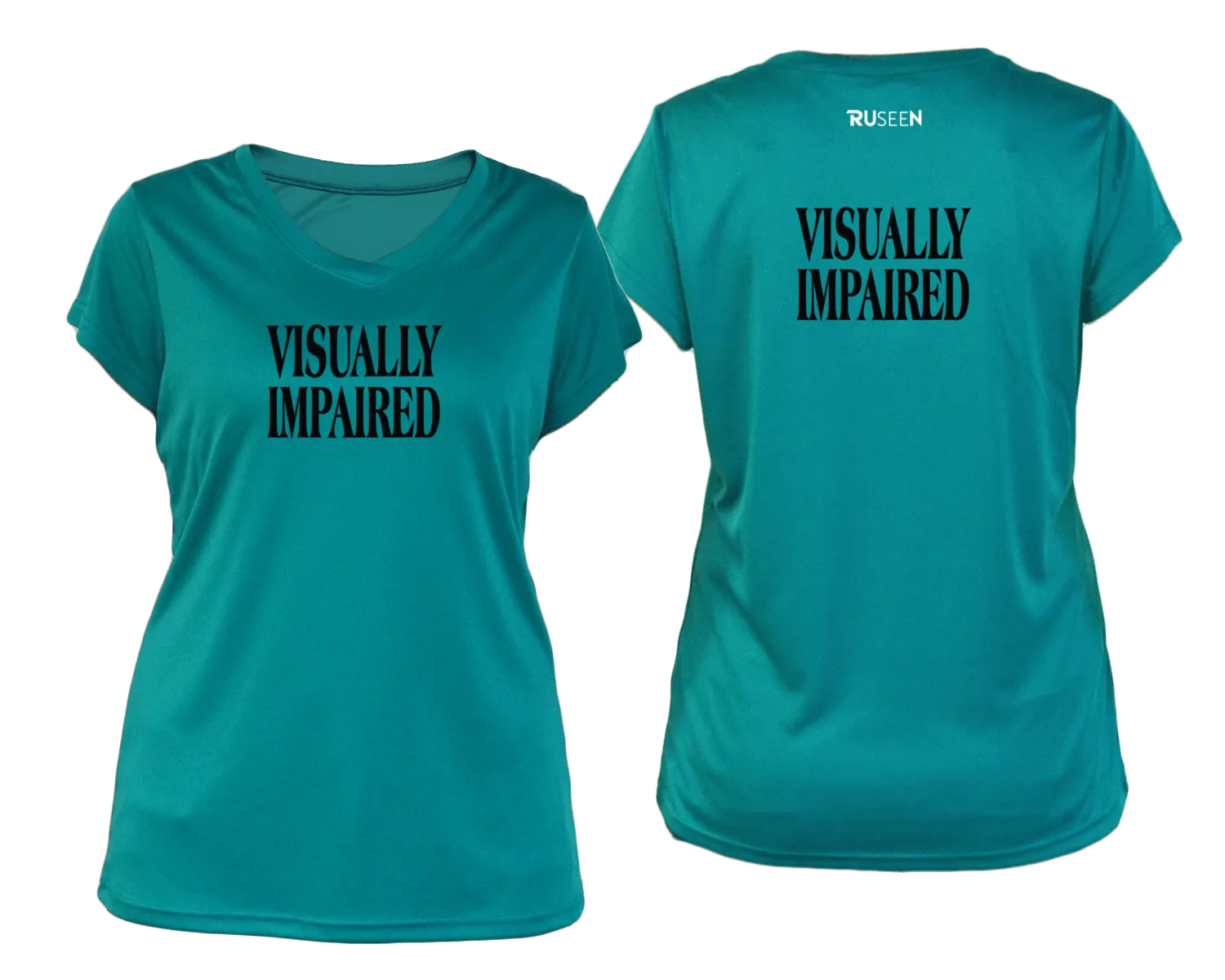 Women's VISUALLY IMPAIRED Short Sleeve Shirt - Reflective or Black Text