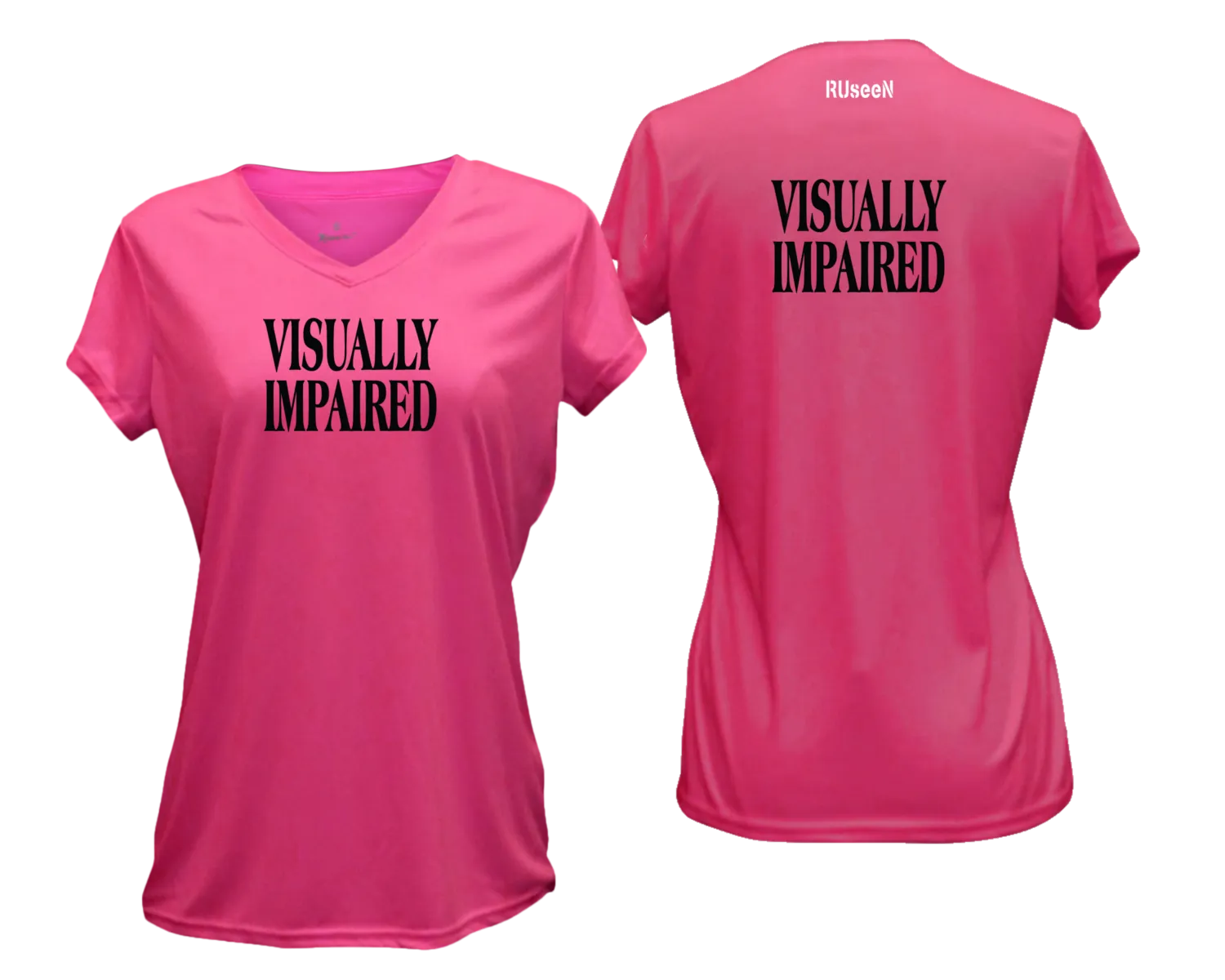 Women's VISUALLY IMPAIRED Short Sleeve Shirt - Reflective or Black Text