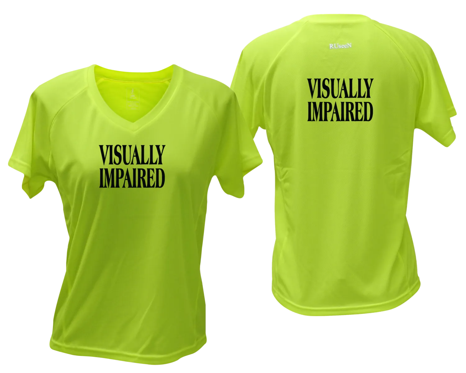 Women's VISUALLY IMPAIRED Short Sleeve Shirt - Reflective or Black Text