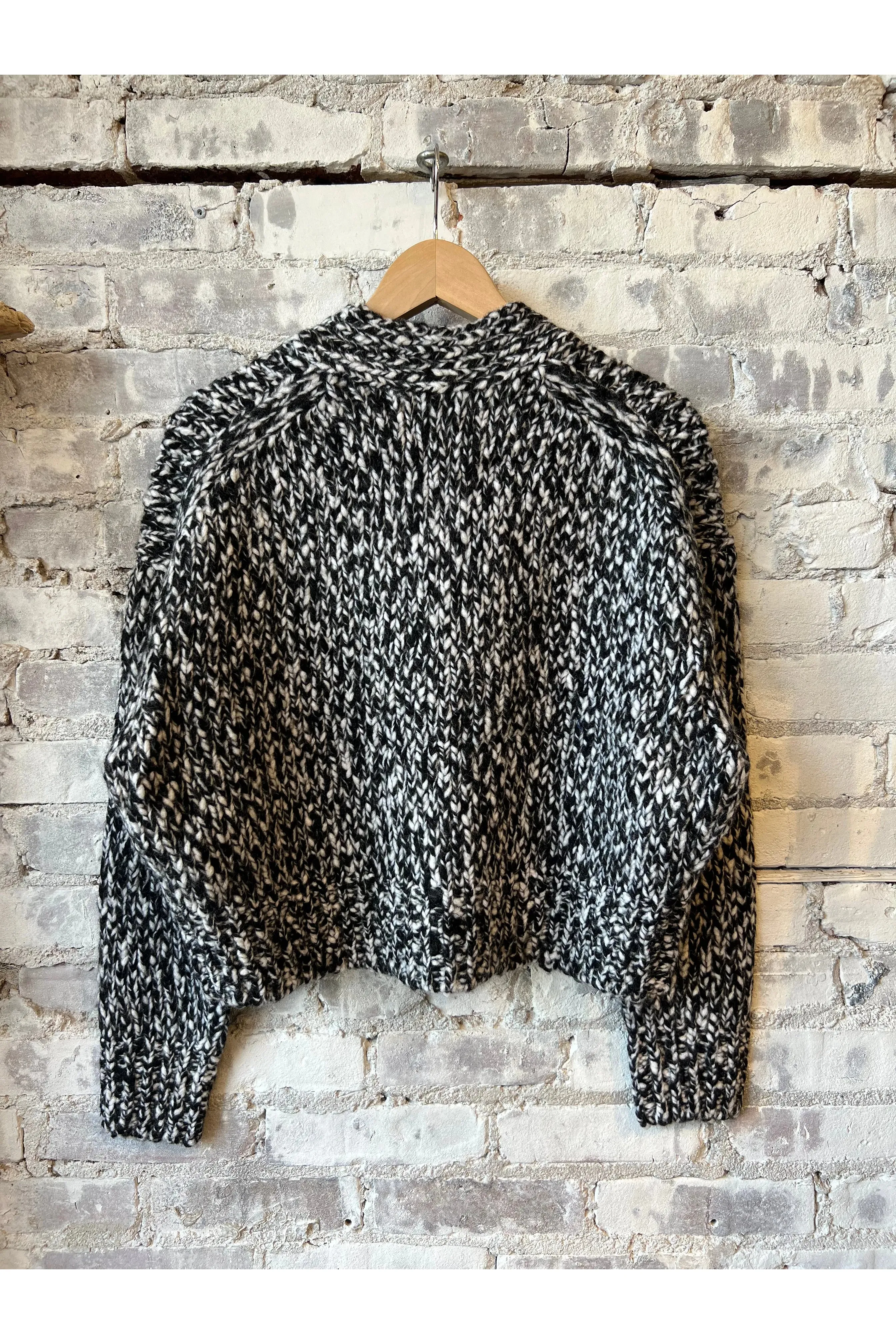 Wool Blend Cardigan - Black