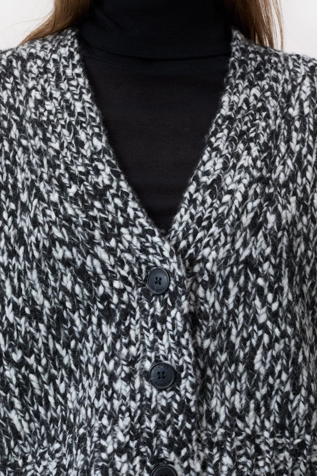 Wool Blend Cardigan - Black